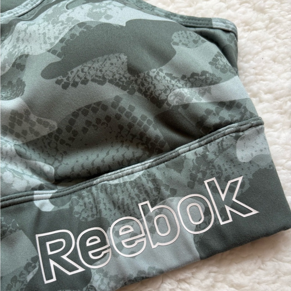 2 Pack Reebok Green and Blue Camouflage Sports Bras - Picture 4 of 7